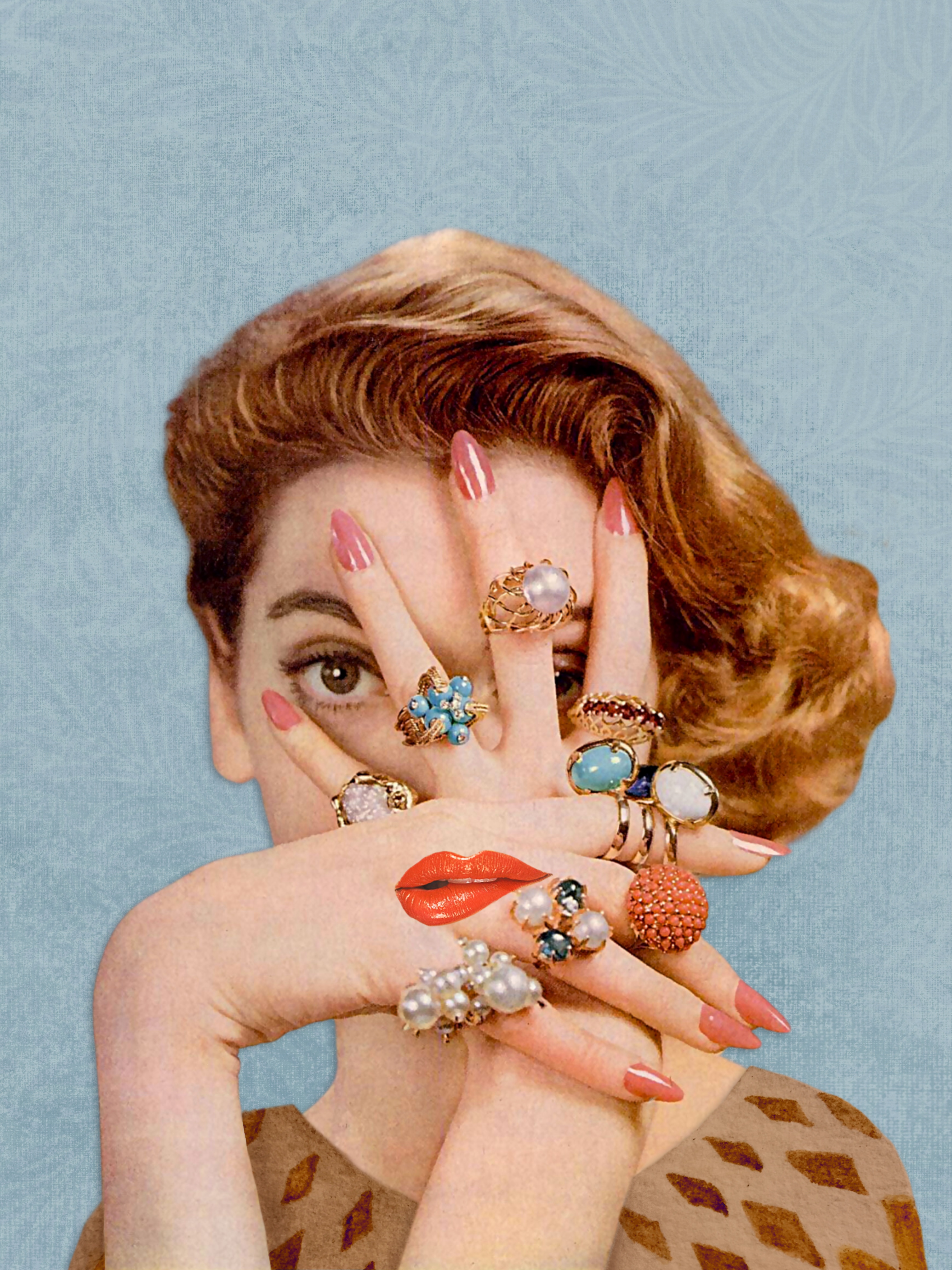 Lips collage artwork by Kelley Bren Burke
