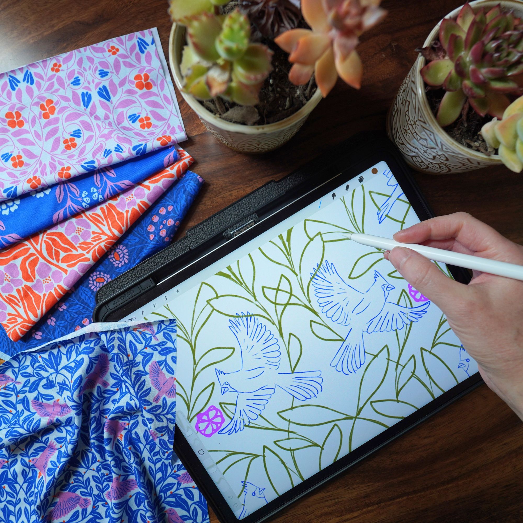 Layered surface-pattern artwork by Liz Kohler Brown